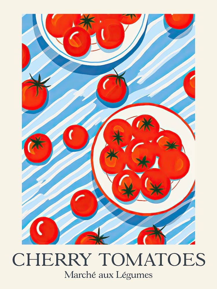 Marche Aux Legumes Cherry Tomatoes Summer Illustration 2