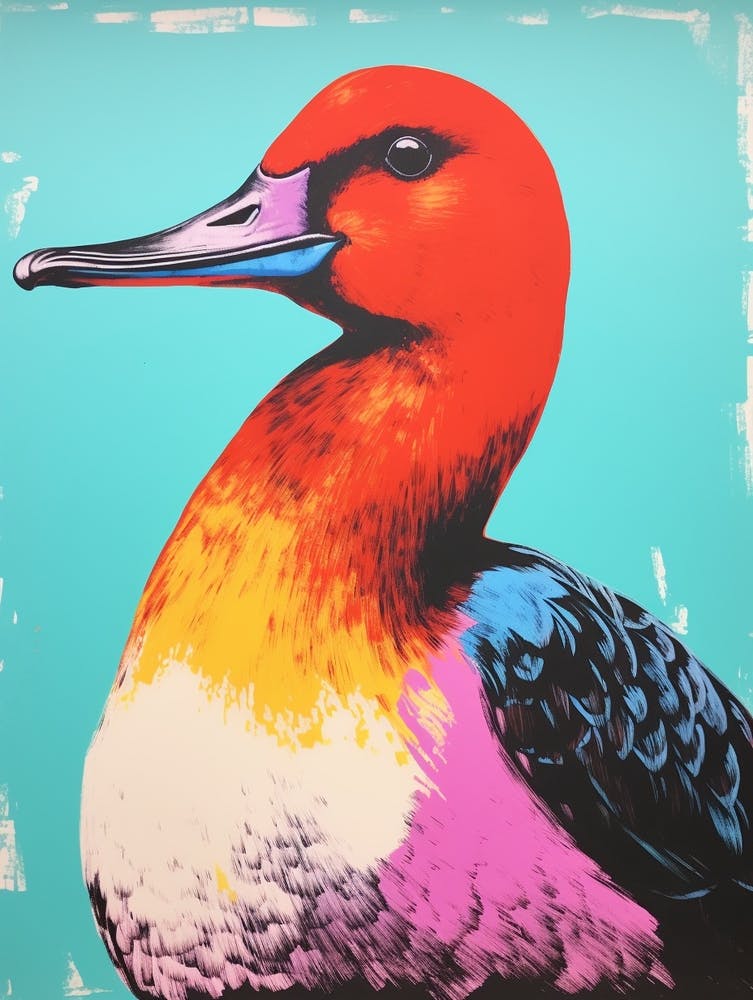 Andy Warhol Style Bird Canvasback 4