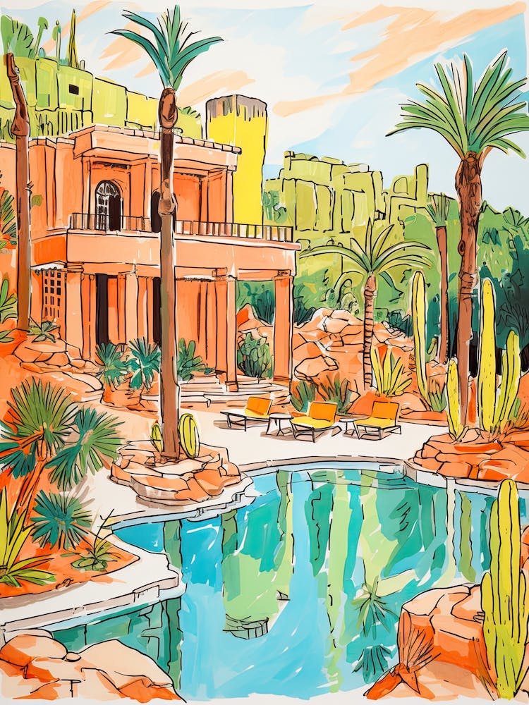 Sanctuary On Camelback Mountain Resort & Spa   Scottsdale, Arizona   Resort Storybook Illustration 4