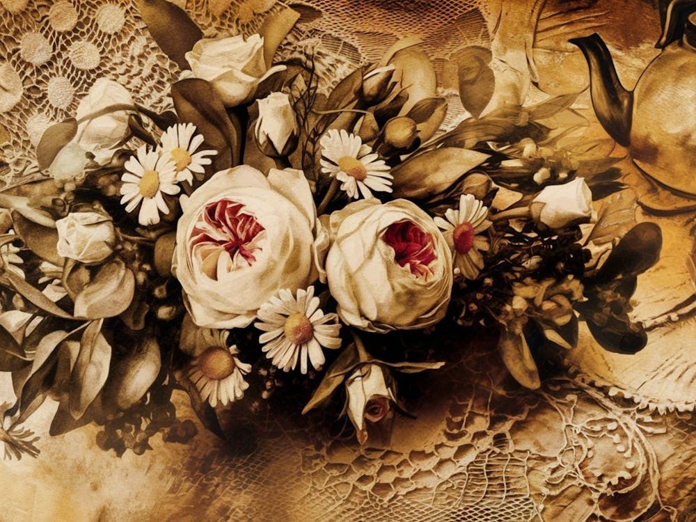 Vintage Floral Painting, Classic Art