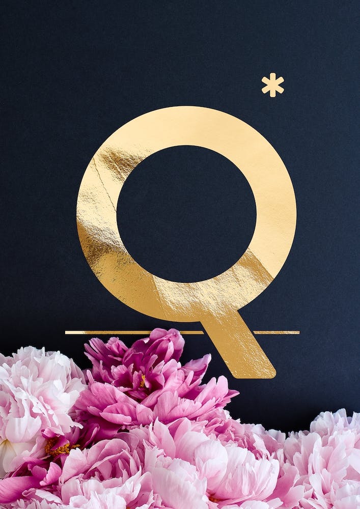 Flower Alphabet Q