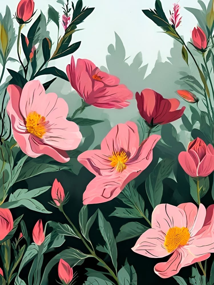 Pink Flowers Background