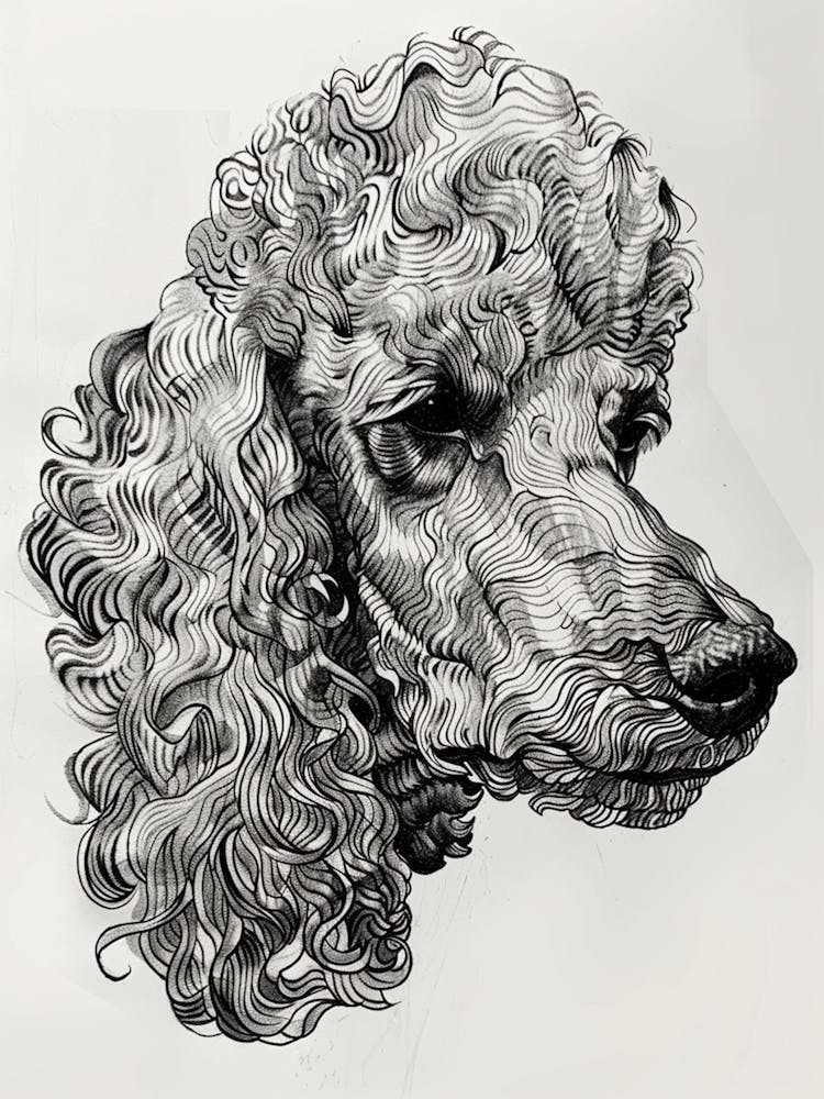 Poodle Dog Wavy Lines 2