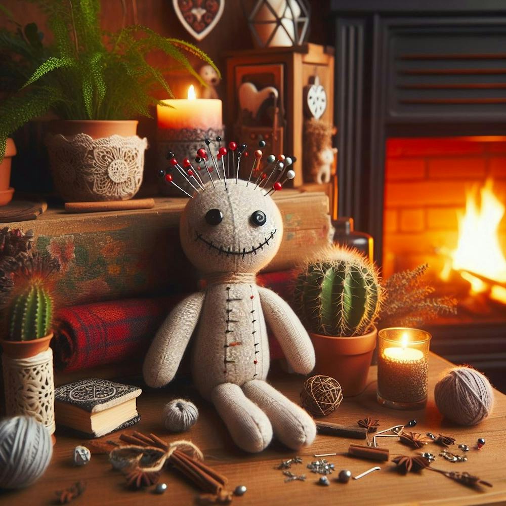 Stuffed Doll In The Fireplace