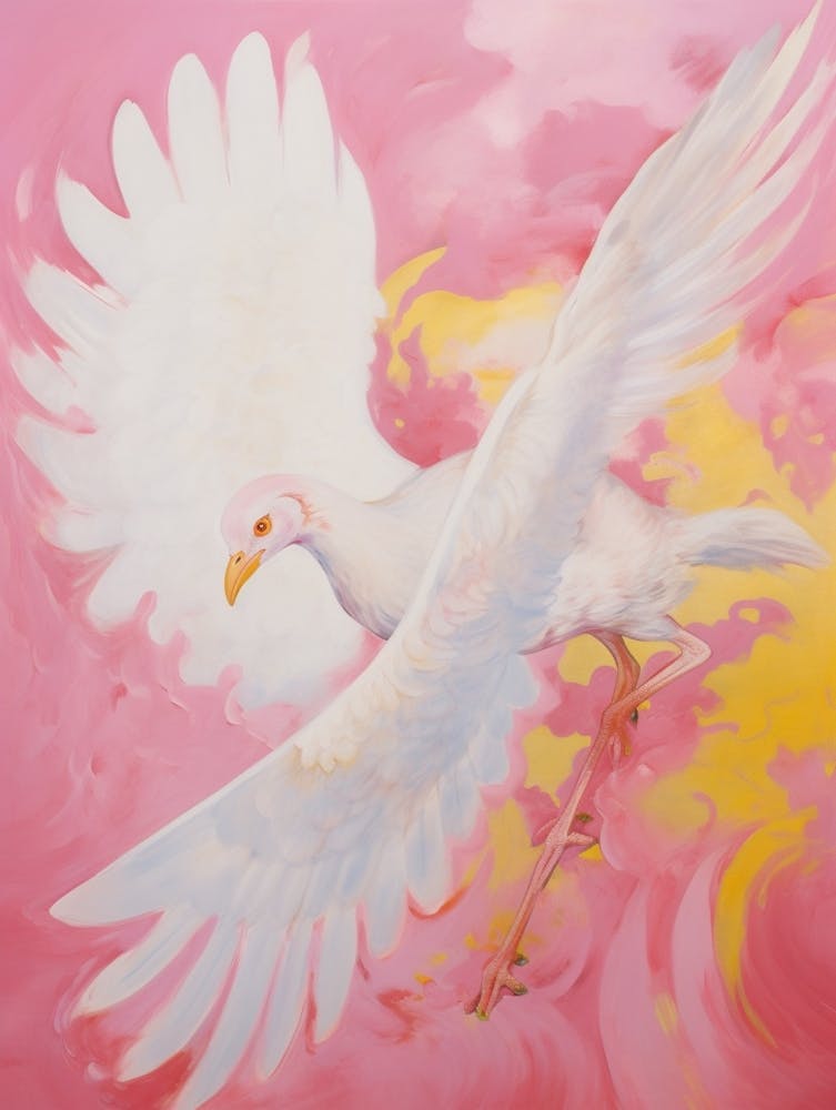 Pink Ethereal Bird Painting Turkey 1