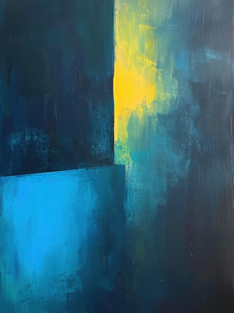 Abstract Painting, Blue And Yellow