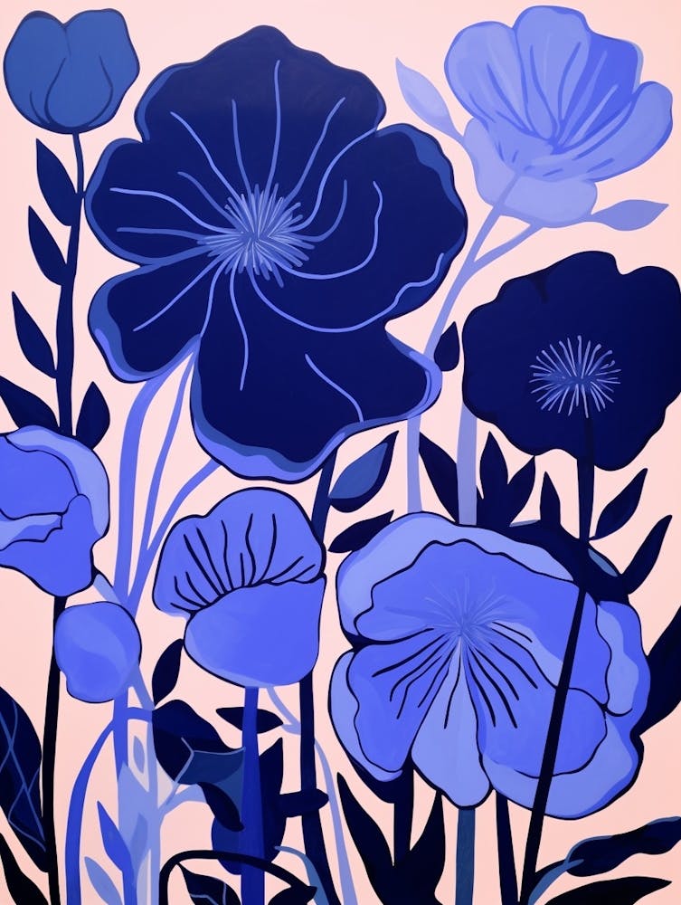 Blue Flower Illustration Lisianthus 2