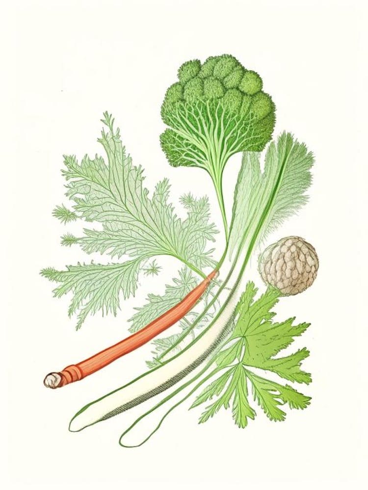 Celery Seed Spices And Herbs Pencil Illustration 2