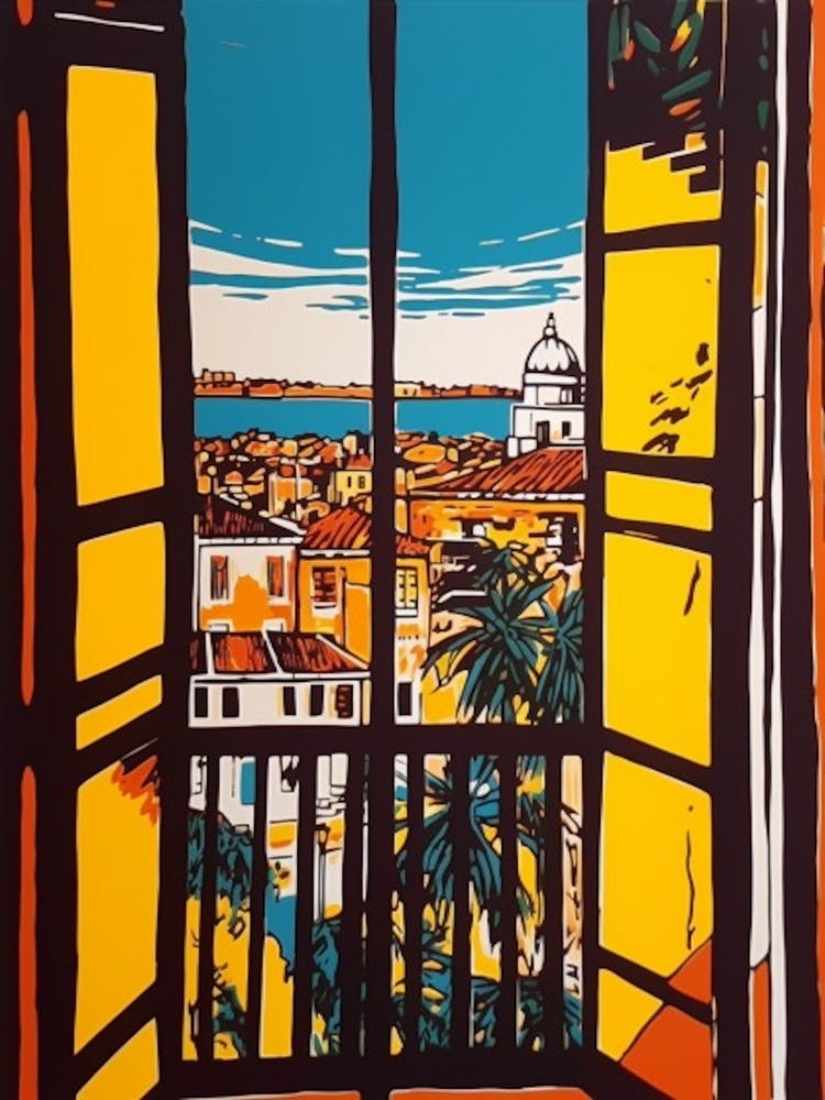 A Window View Of Venice In The Style Of Pop Art 3