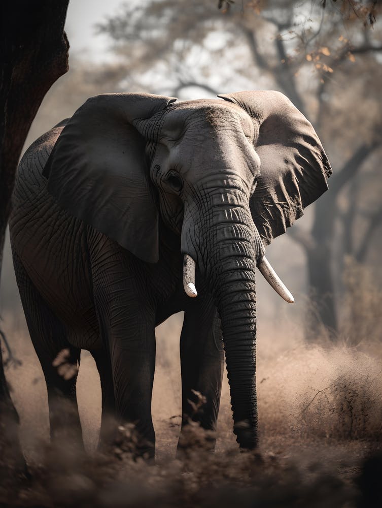 Elephant In The Savannah