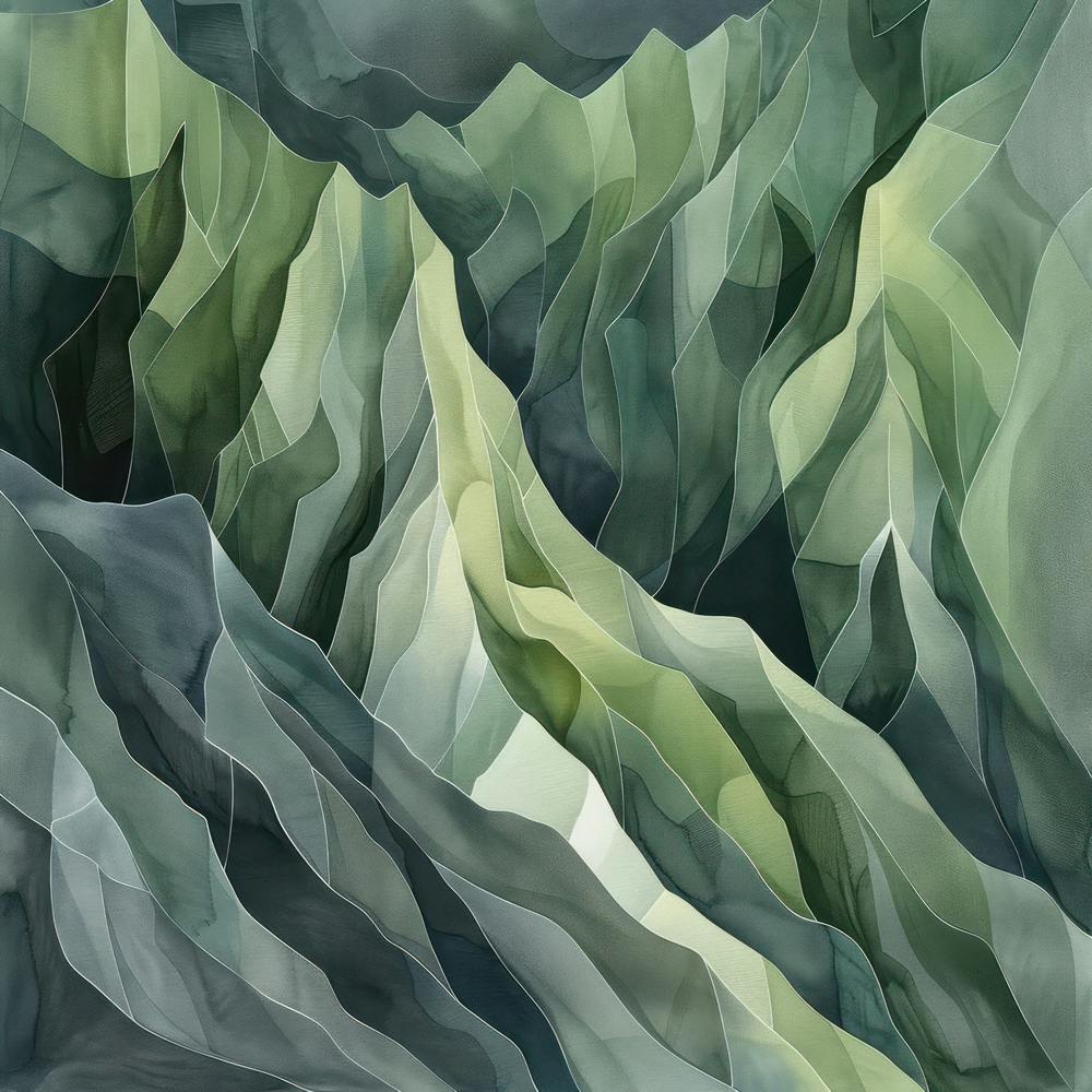 Japanese Watercolour Of Mount Haguro 2