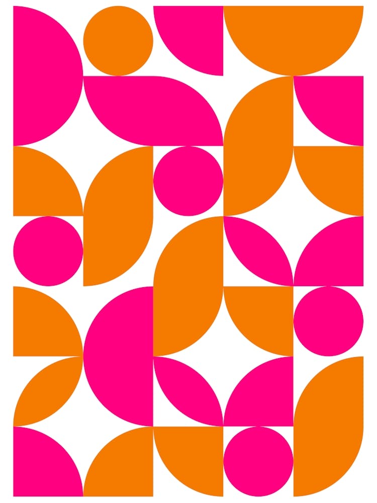 Mid Century Modern Abstract 26 Pink and Orange