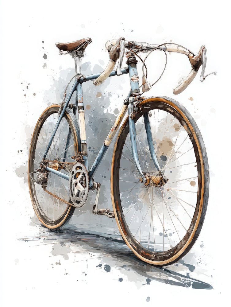 Aihrgdesign Isolated Watercolor Painting Of Vintage Bicycles 9