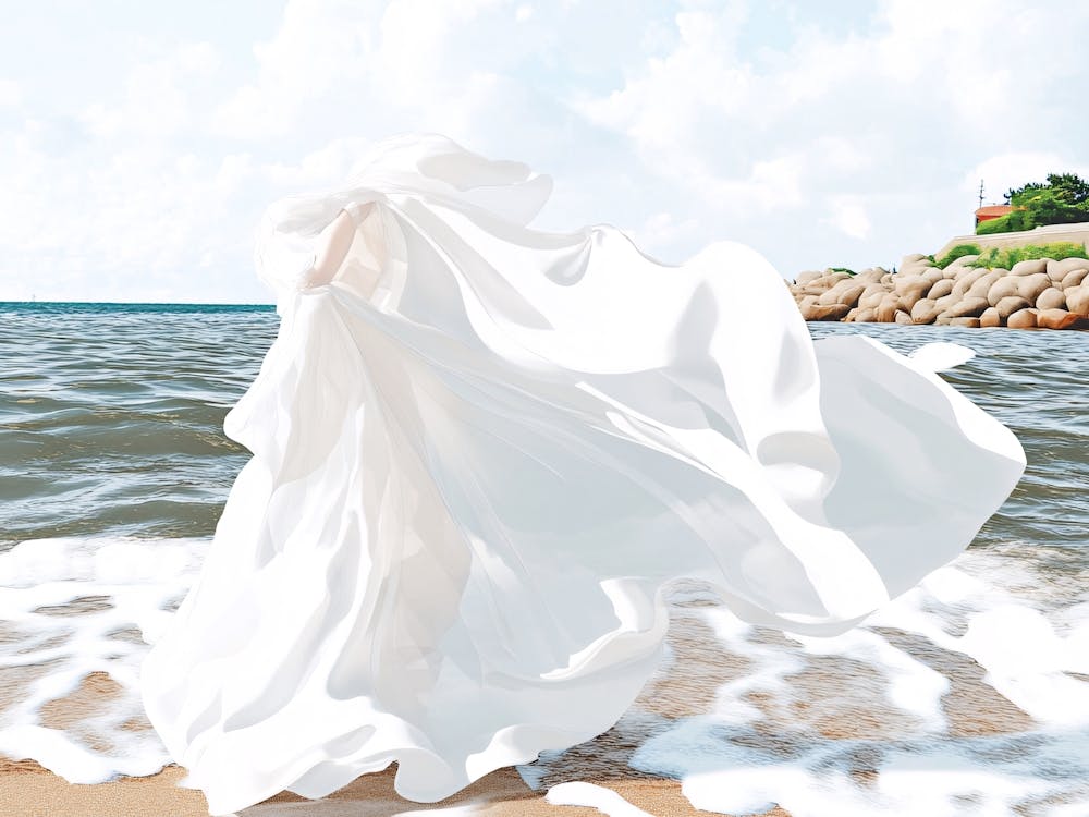 Robe Blanche Sur La Plage