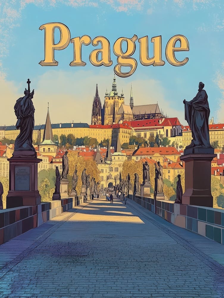 Aihrgdesign A Vintage Travel Poster Of Prague 3