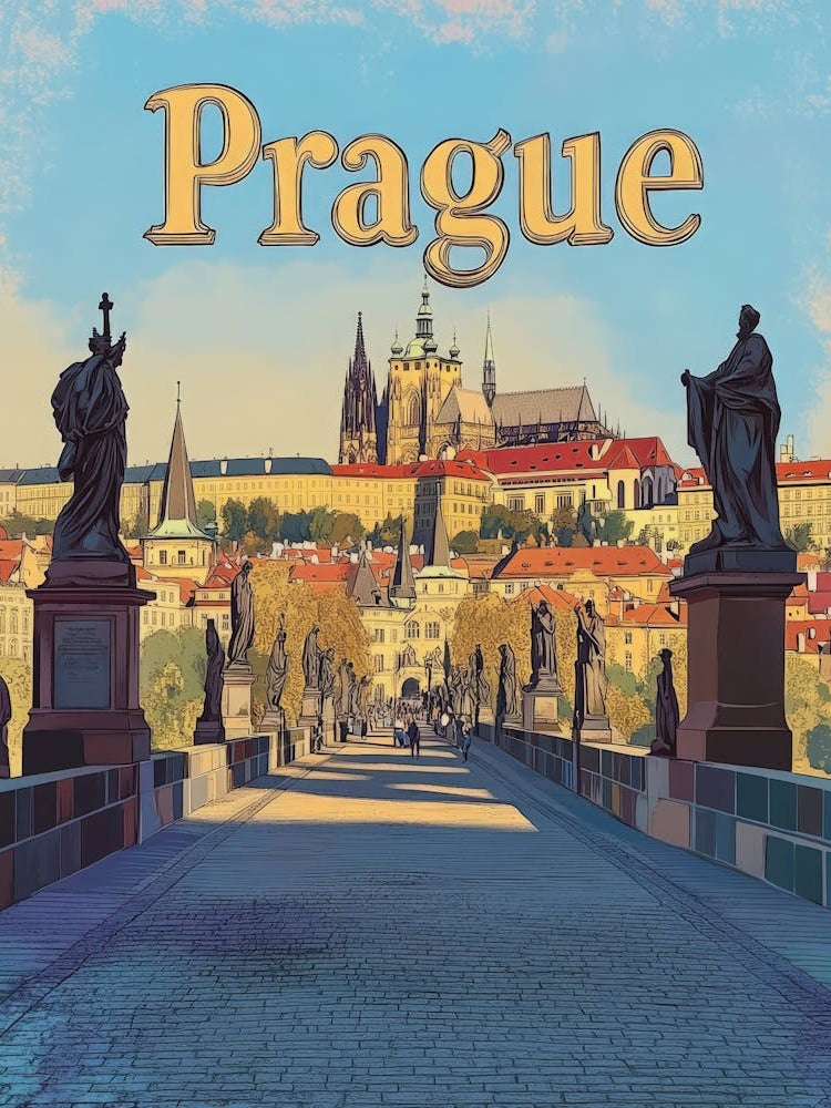 Aihrgdesign A Vintage Travel Poster Of Prague 3