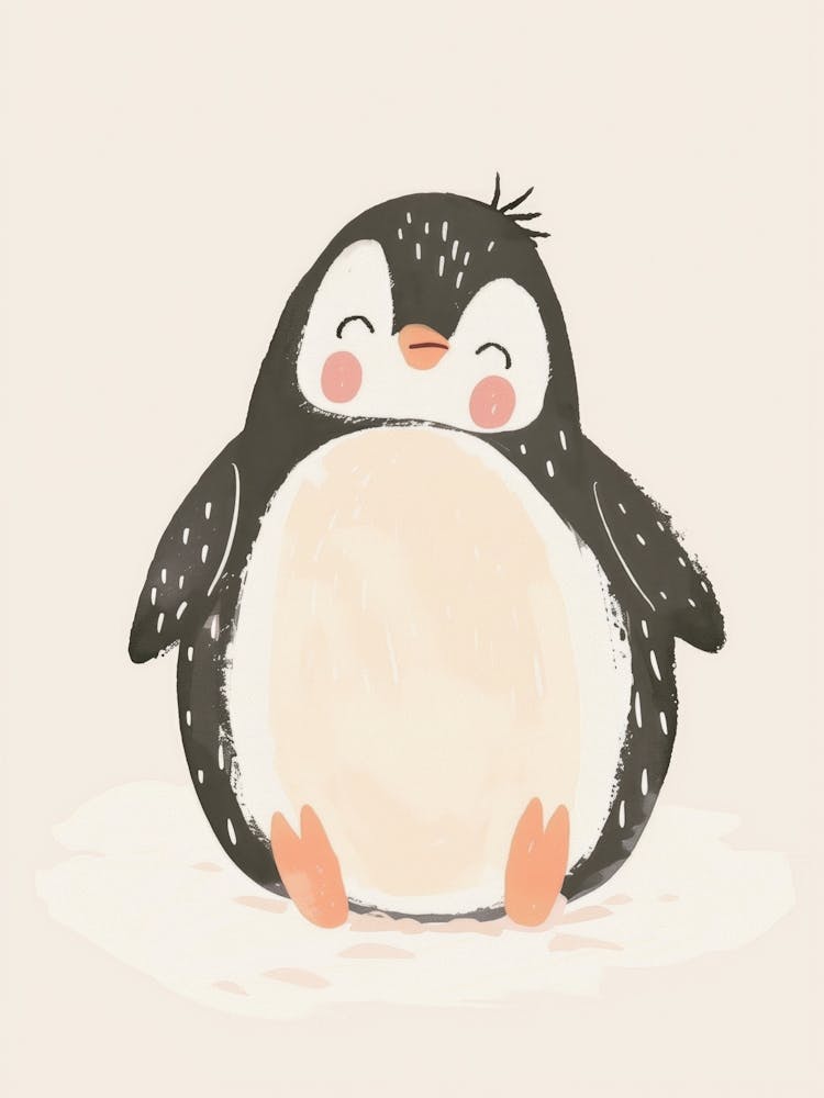 Cute Penguin, Nursery Wall Art for Kids