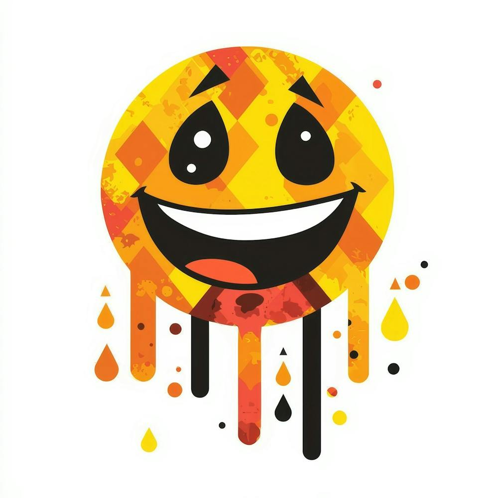 Visage Emoji. Généré par IA. Mur
