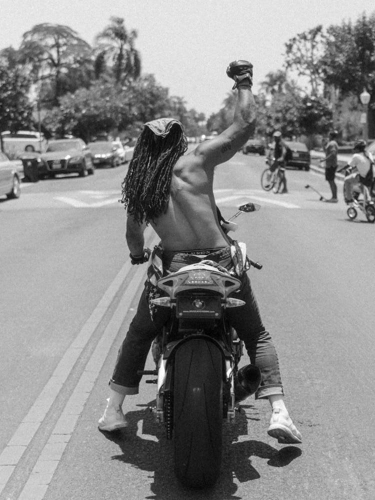 Aktivist auf einem Motorrad, New York