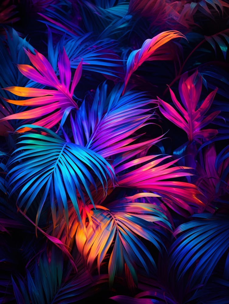 Glowing Tropical Leaves