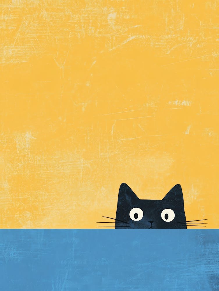 Cat Peeking Out Of The Water