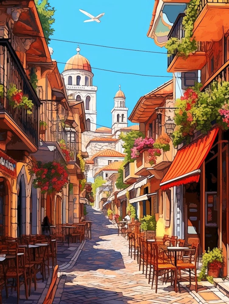 Antalya Old Town Pixel Art 2