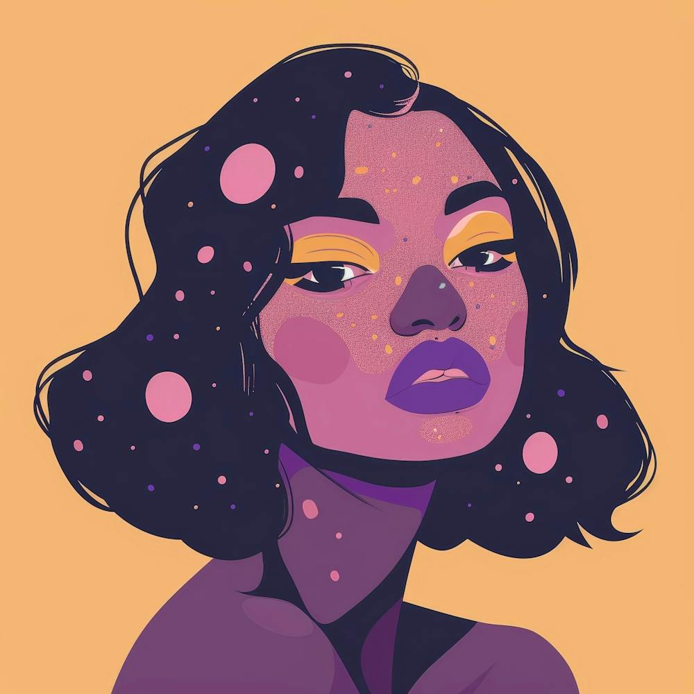 Fille Au Visage Violet