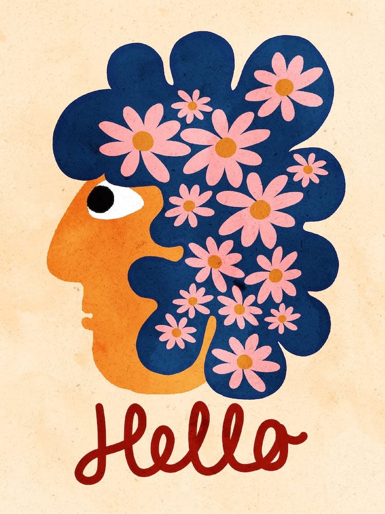 Hello Illustration Print