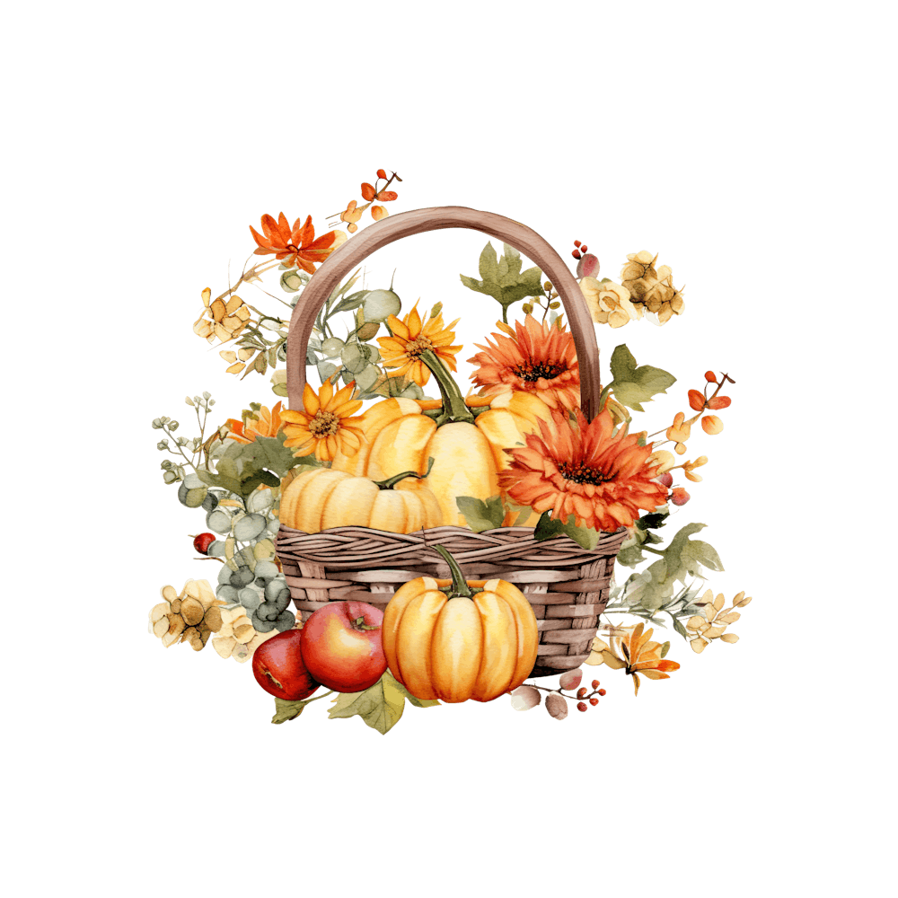 Autumn Flowers In A Basket 1