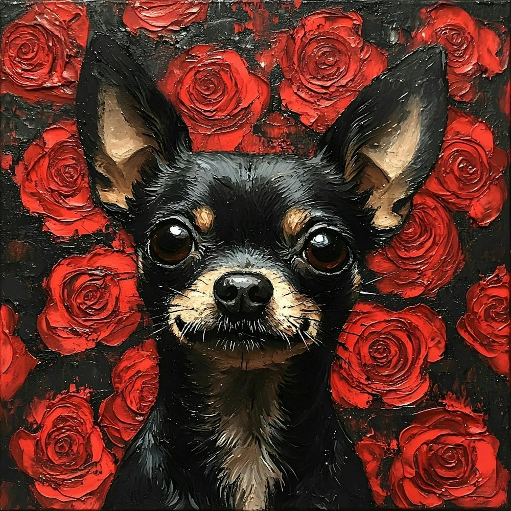Chihuahua And Roses 6