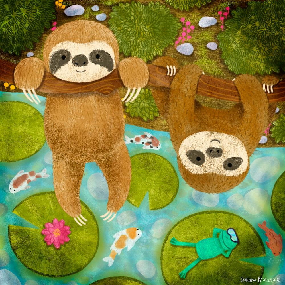 Sloths Happy Day Square