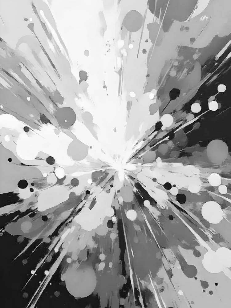 Black And White Abstract Painting 36