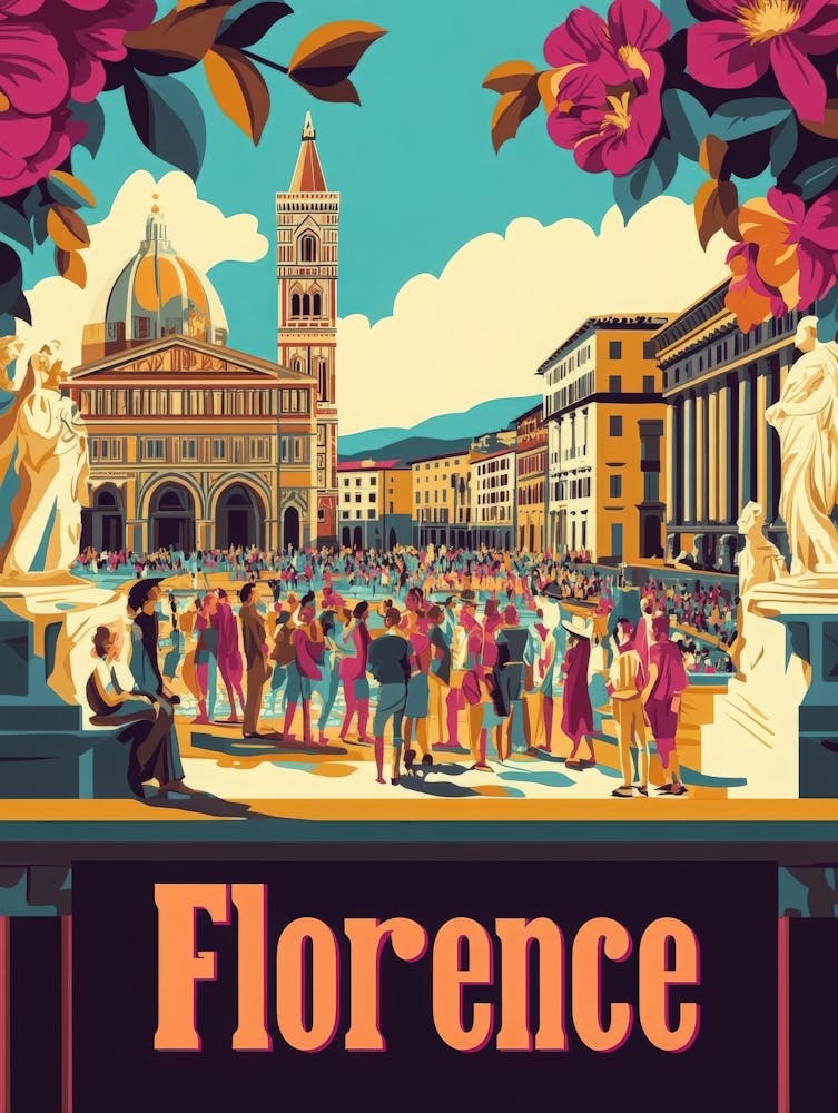 Aihrgdesign A 1970s Inspired Travel Poster For Florence 1