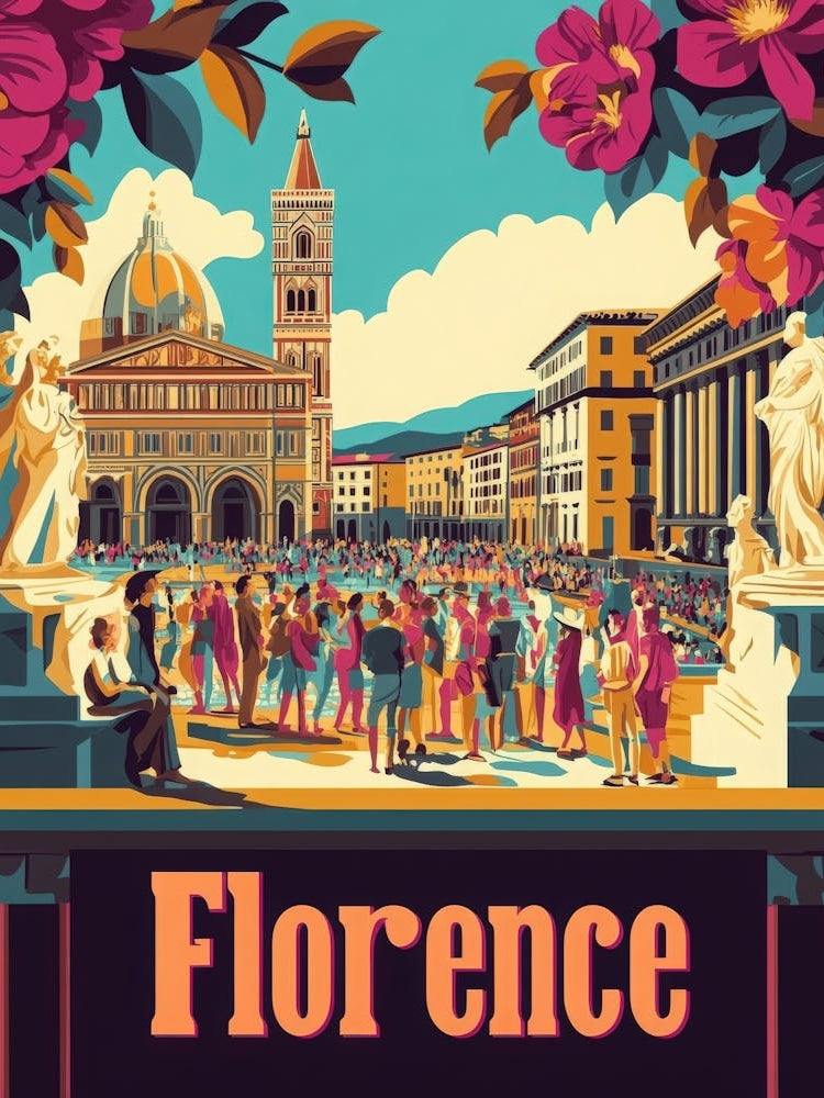 Aihrgdesign A 1970s Inspired Travel Poster For Florence 1