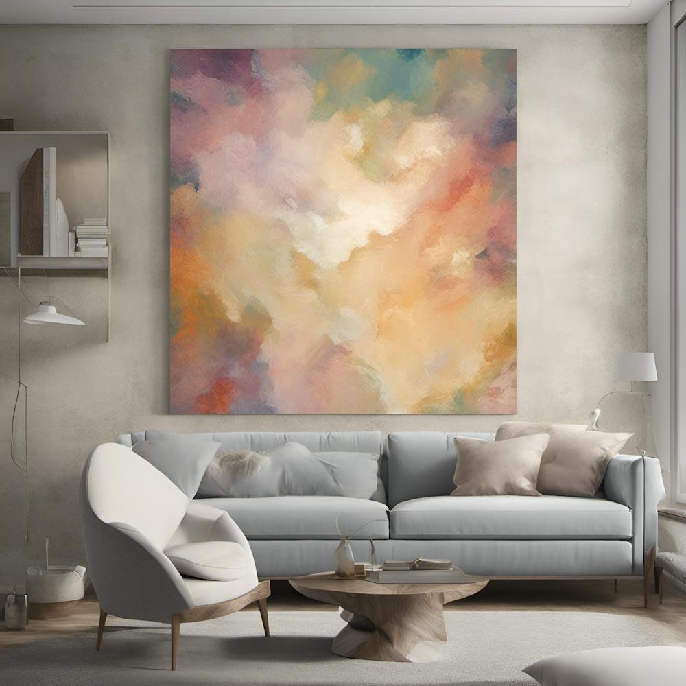 0 A Light Colored Oil Wall Art Featuring A Mixed Col Esrgan V1 X2plus