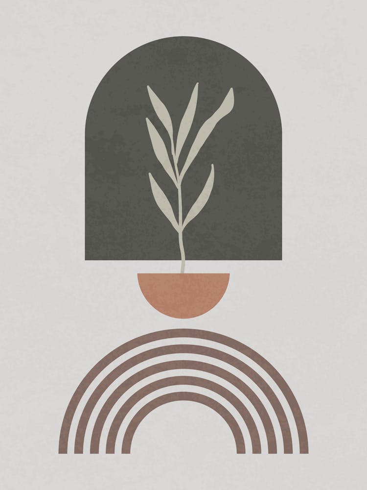 Minimalist Nature Art with Geometric Arch