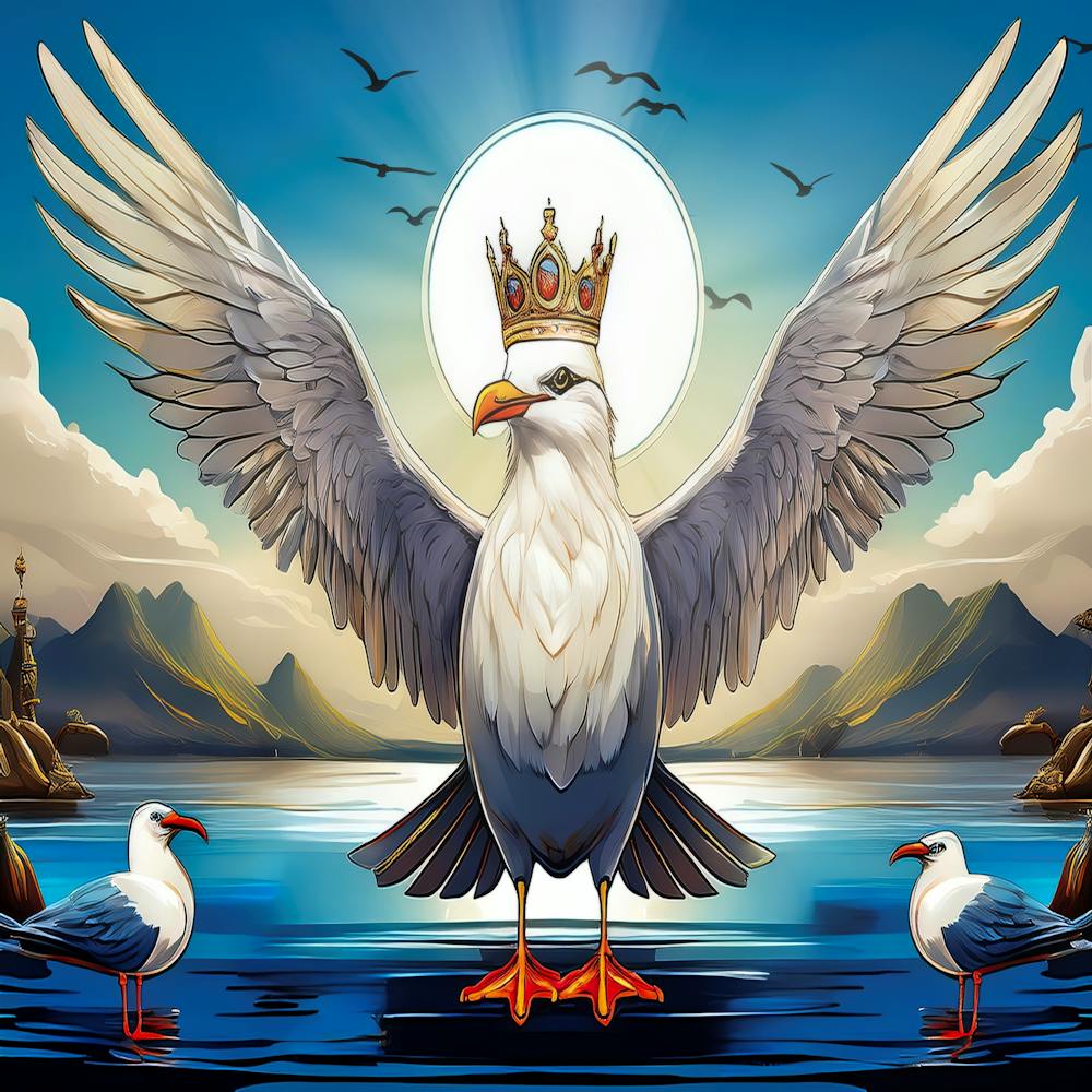 Seagull With Crown