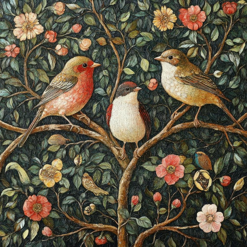 Vögel im Baum Kunst 16