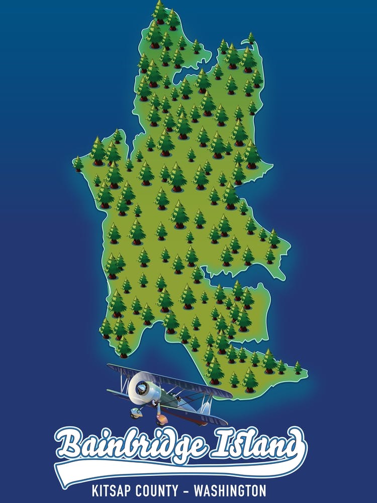 Bainbridge Island Kitsap County Washington USA map