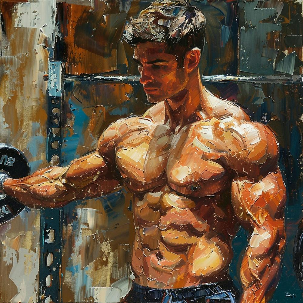 A Fitness Training Oil Painting Illustration 1718673535 3
