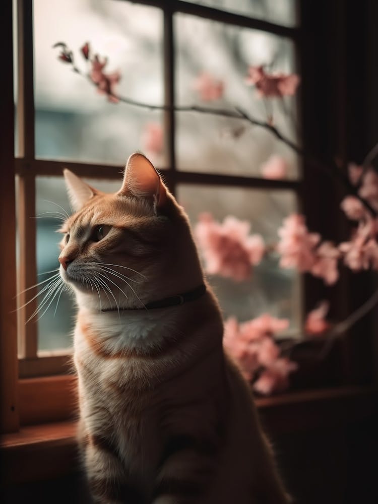 Cat Sitting By The Window 1