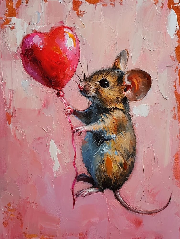 Jolie souris 4 avec un ballon