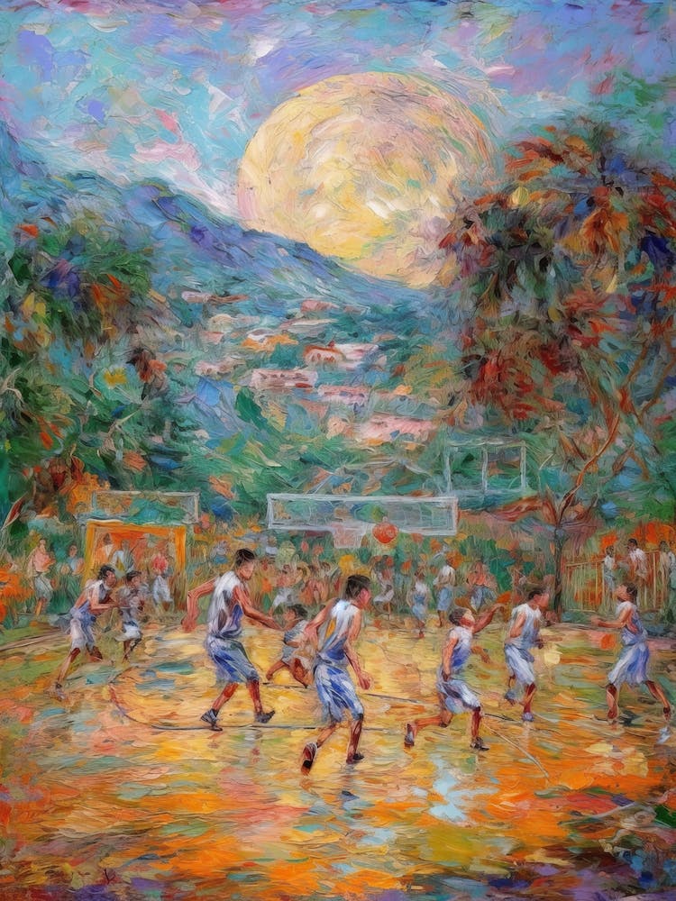 Basketball In The Style Of Monet 2