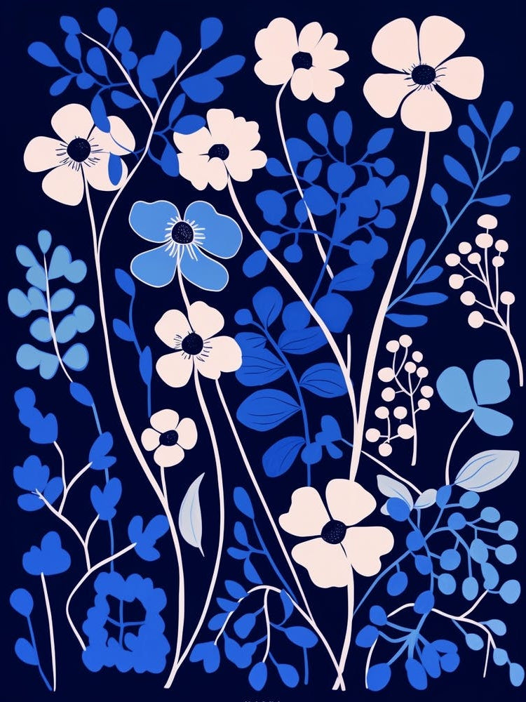 Blue Flower Illustration Babys Breath 3