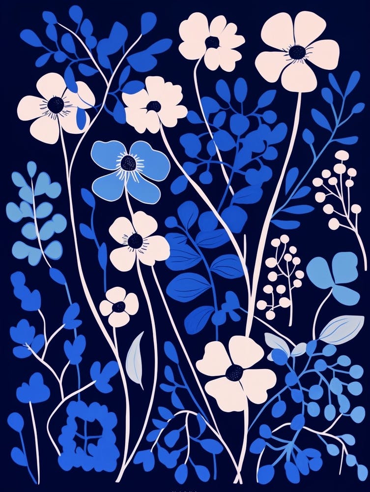 Blue Flower Illustration Babys Breath 3