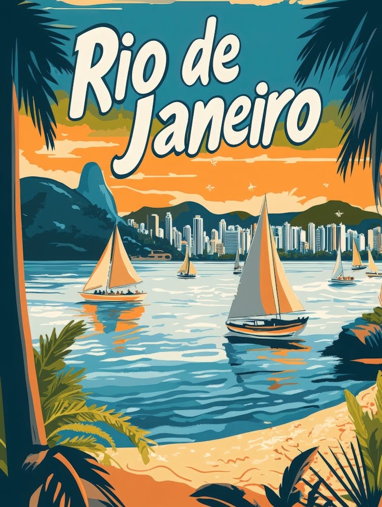 Aihrgdesign A Retro Travel Poster For Rio De Janeiro