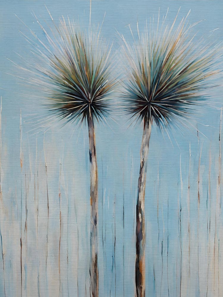 Blue Grasstrees Australian native plants painting
