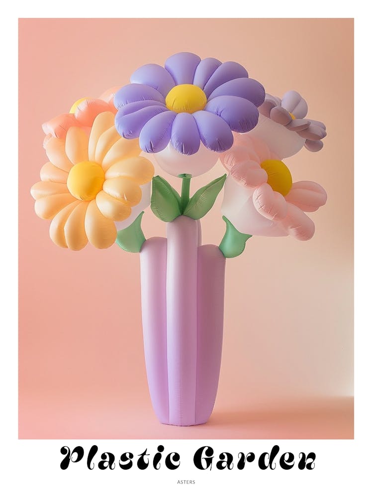 Verträumte aufblasbare Blumen Poster Astern 3