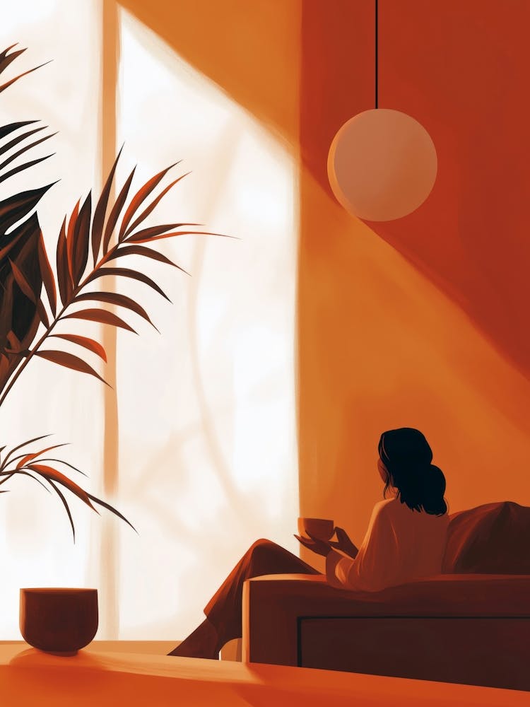 Woman Reading In Front Of Window