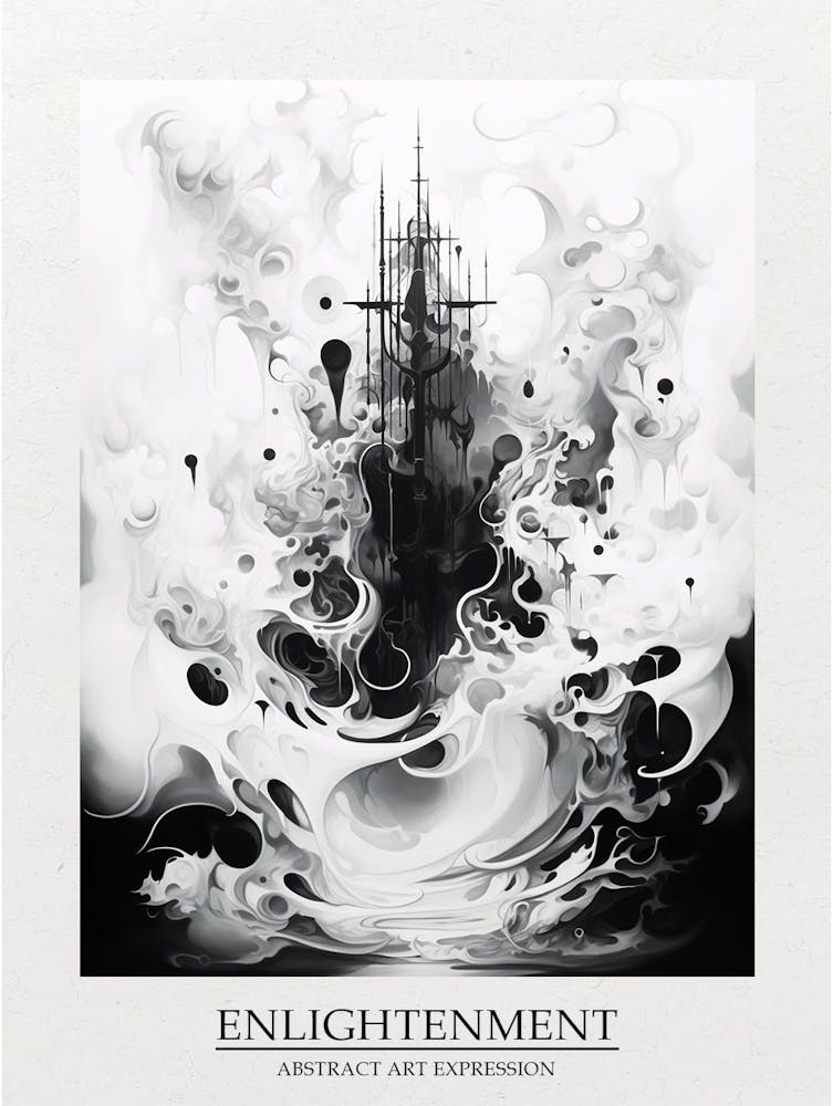 Enlightenment Abstract Black And White 3 Poster